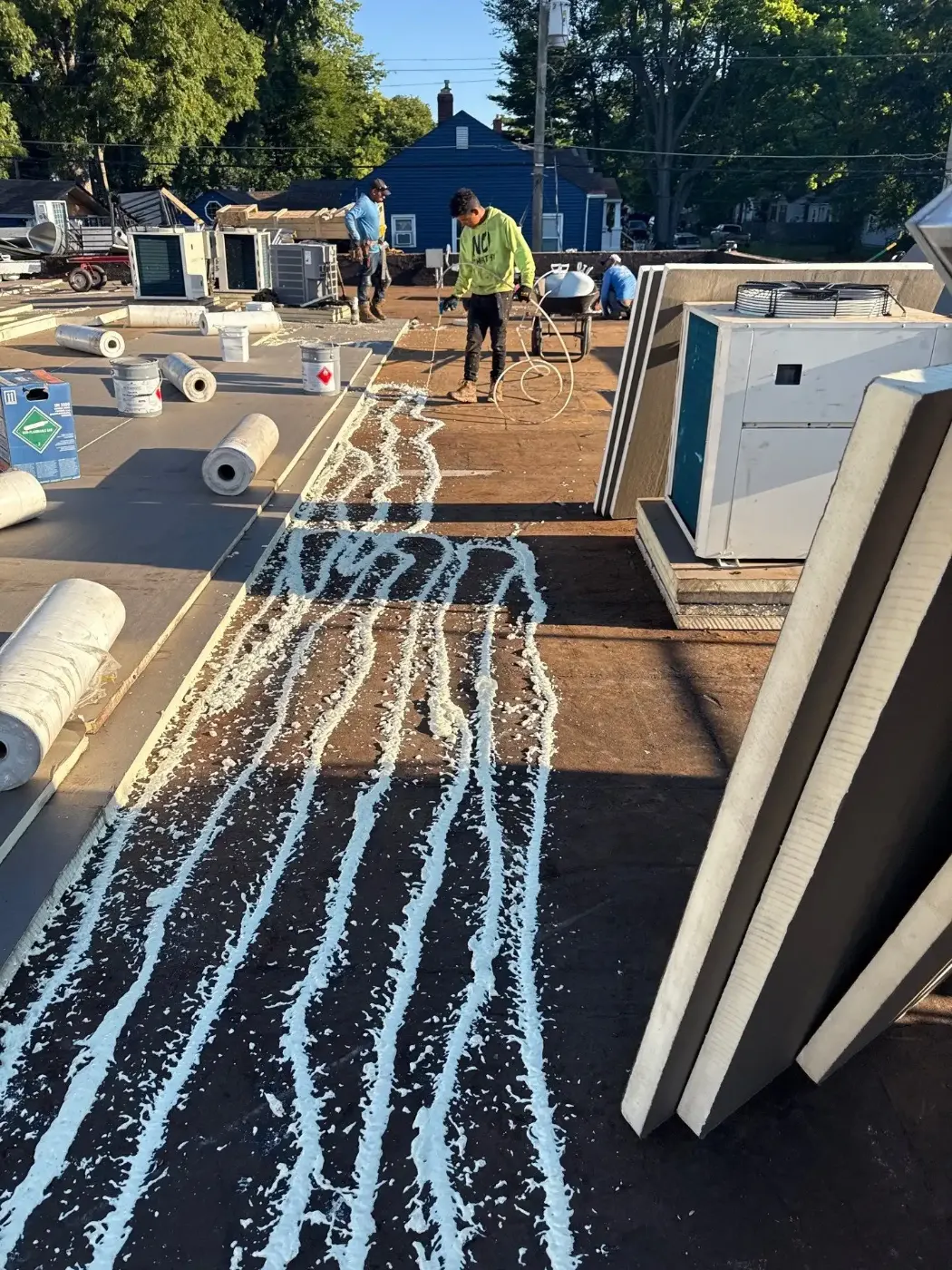 Tarping and dry-in on a Schererville commercial roof