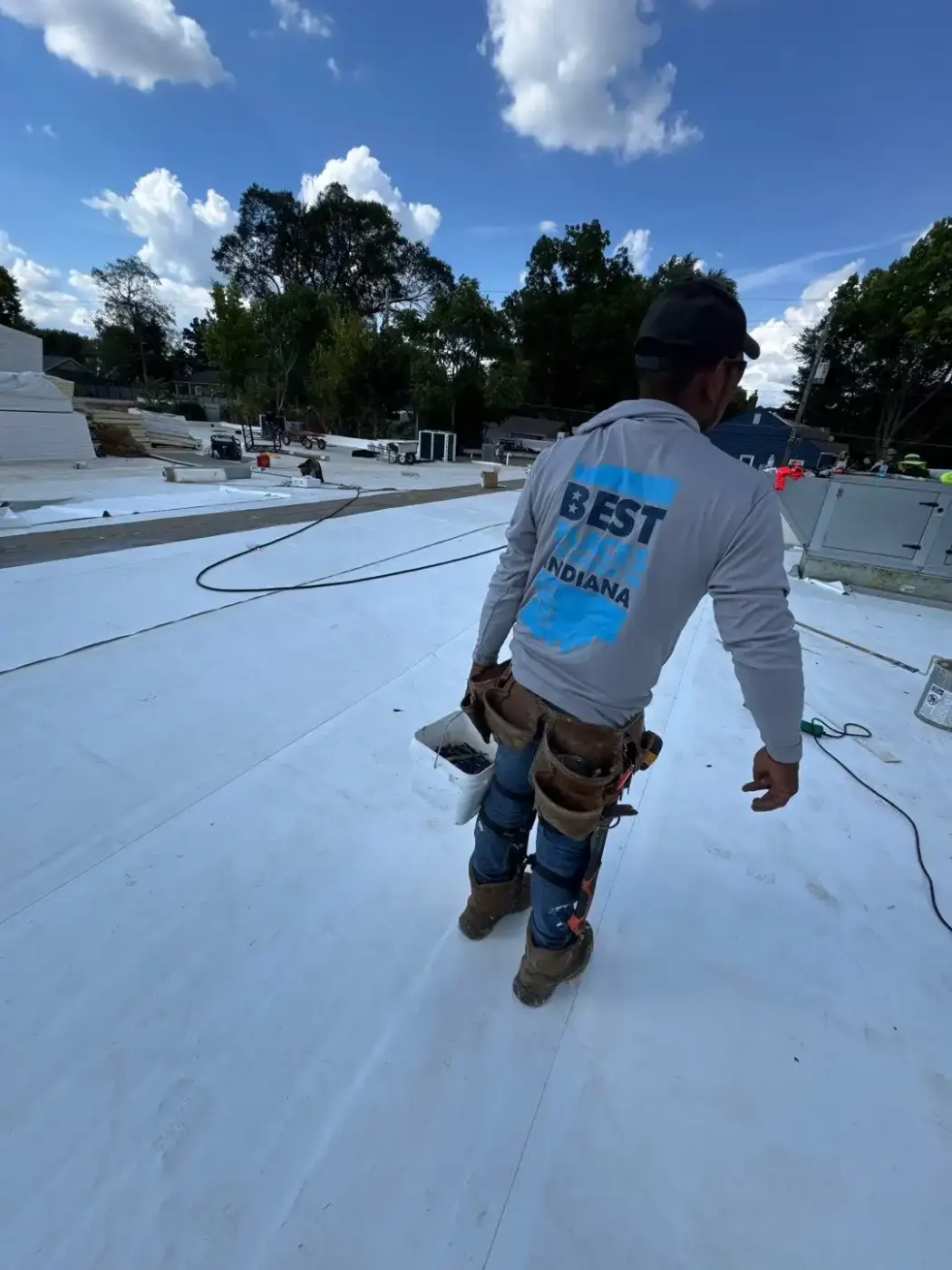Commercial roof inspection documented in Schererville
